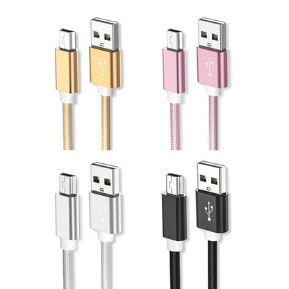 5 PCS Mini USB to USB A Woven Data / Charge Cable for MP3, Camera, Car DVR, Length:1.5m(Rose Gold) - Camera Accessories by buy2fix | Online Shopping UK | buy2fix