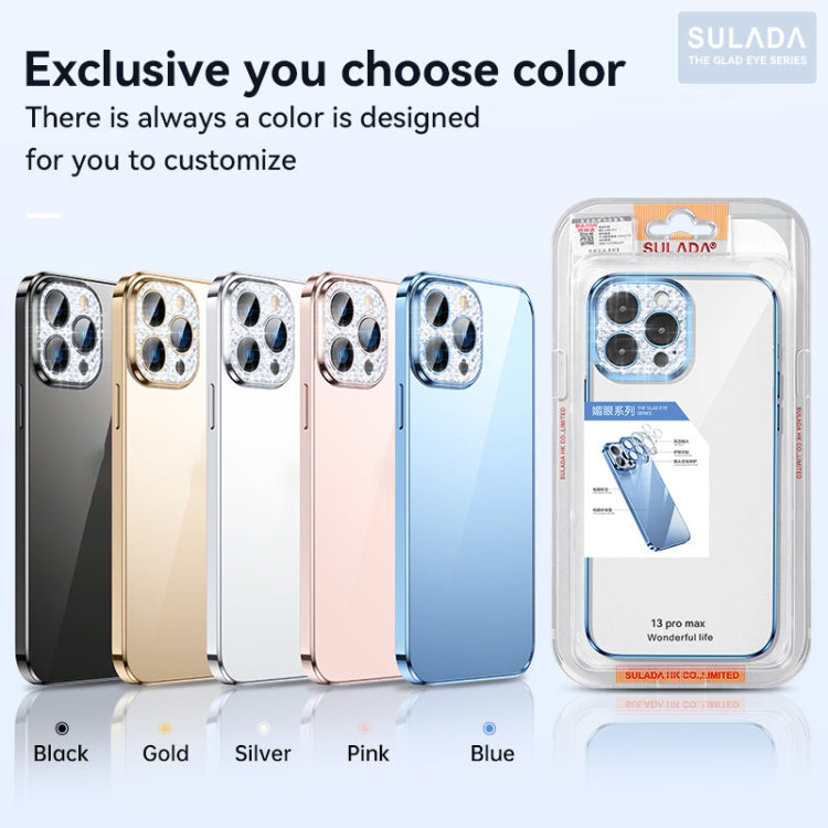 For iPhone 13 Pro SULADA Diamond Lens Protector Plated Frosted Case (Black) - iPhone 13 Pro Cases by SULADA | Online Shopping UK | buy2fix
