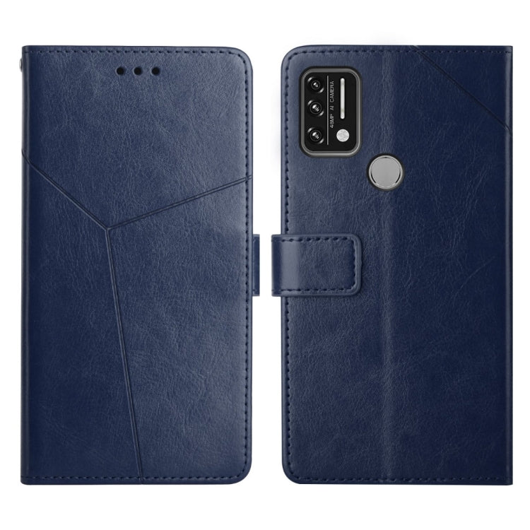 For UMIDIGI A9 Y Stitching Horizontal Flip Leather Phone Case(Blue) - More Brand by buy2fix | Online Shopping UK | buy2fix