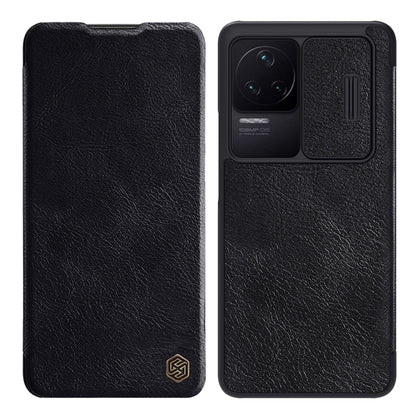 For Xiaomi Redmi K50 / K50 Pro NILLKIN QIN Series Pro Sliding Camera Cover Leather Phone Case(Black) - Xiaomi Cases by NILLKIN | Online Shopping UK | buy2fix