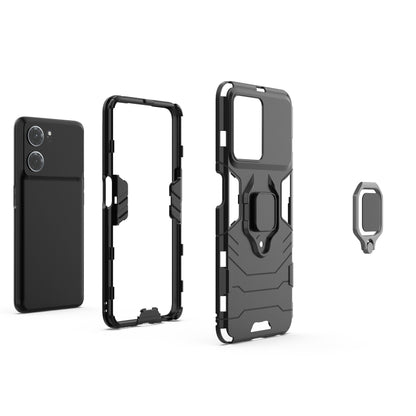 For OPPO K10 Magnetic Ring Holder PC + TPU Phone Case(Navy Blue) - OPPO Cases by buy2fix | Online Shopping UK | buy2fix