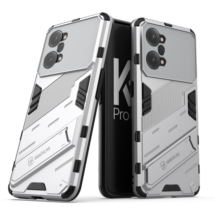 For OPPO K10 Pro 5G China Punk Armor 2 in 1 PC + TPU Shockproof Phone Case with Invisible Holder(White) - OPPO Cases by buy2fix | Online Shopping UK | buy2fix