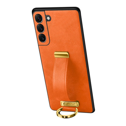 For Samsung Galaxy S22 5G SULADA Cool Series PC + Leather Texture Skin Feel Shockproof Phone Case(Orange) - Galaxy S22 5G Cases by SULADA | Online Shopping UK | buy2fix