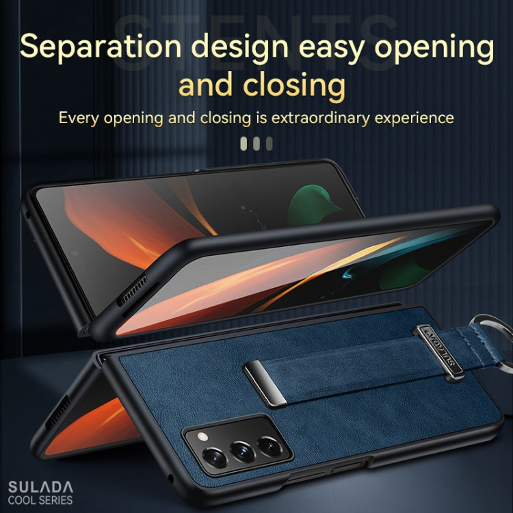 For Samsung Galaxy Z Fold2 SULADA Cool Series PC + Leather Texture Skin Feel Shockproof Phone Case(Black) - Galaxy Phone Cases by SULADA | Online Shopping UK | buy2fix