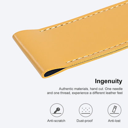 PU Leather Shockproof Protective Case with Metal Buckle for Apple Pencil 1 / 2(Yellow) - Pencil Accessories by buy2fix | Online Shopping UK | buy2fix