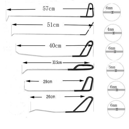 Q1 6 in 1 Car Paintless Dent Repair Hail Remover Hooks Rods Kit - In Car by buy2fix | Online Shopping UK | buy2fix