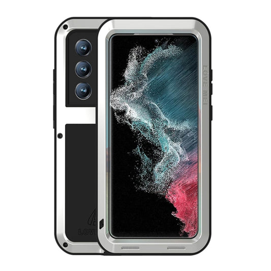 For Samsung Galaxy S22 Ultra 5G LOVE MEI Metal Shockproof Waterproof Dustproof Protective Phone Case(Silver) - Galaxy S22 Ultra 5G Cases by LOVE MEI | Online Shopping UK | buy2fix