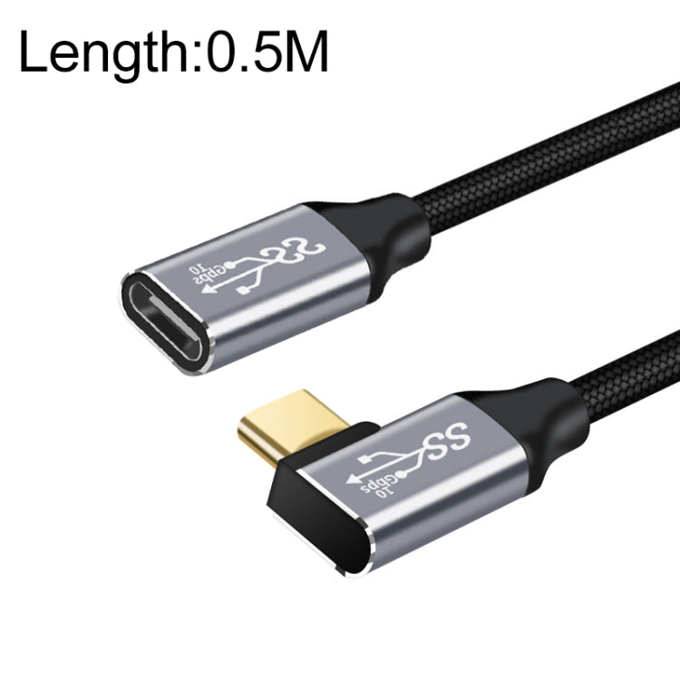 50cm 10Gbps USB-C / Type-C Female to Male Elbow Charging Data Transmission Extension Cable - Computer & Networking by buy2fix | Online Shopping UK | buy2fix