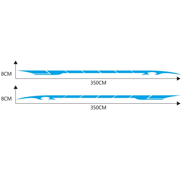 2 PCS/Set D-178 Waistline Pattern Car Modified Decorative Sticker(Blue) - In Car by buy2fix | Online Shopping UK | buy2fix