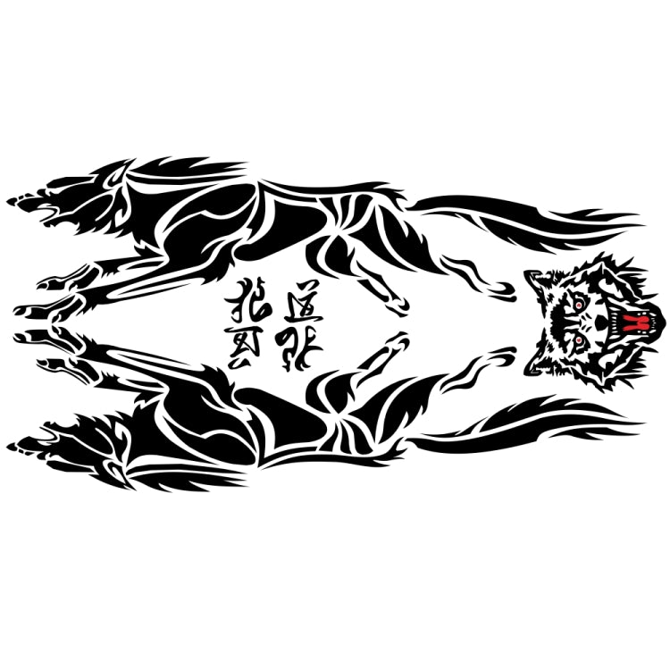 2 PCS/Set D-218 Wolf Totem Pattern Car Modified Decorative Sticker(Black) - In Car by buy2fix | Online Shopping UK | buy2fix