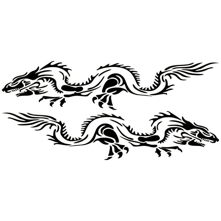 2 PCS/Set D-418 Dragon Totem Tribe Pattern Car Modified Decorative Sticker(Black) - In Car by buy2fix | Online Shopping UK | buy2fix