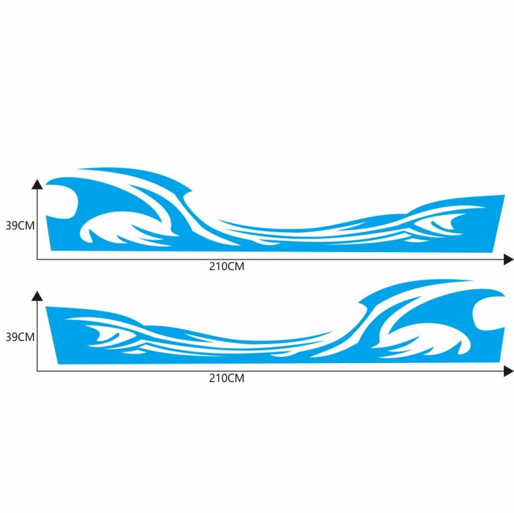 2 PCS/Set D-467 Waves Pattern Car Modified Decorative Sticker(Blue) - In Car by buy2fix | Online Shopping UK | buy2fix