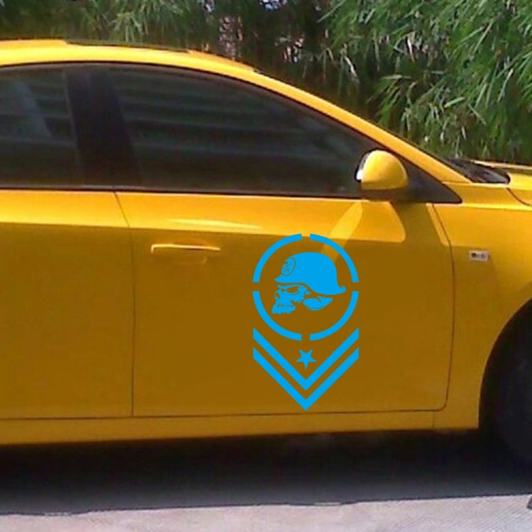2 PCS/Set D-739 Skull Pattern Car Modified Decorative Sticker(Blue) - In Car by buy2fix | Online Shopping UK | buy2fix