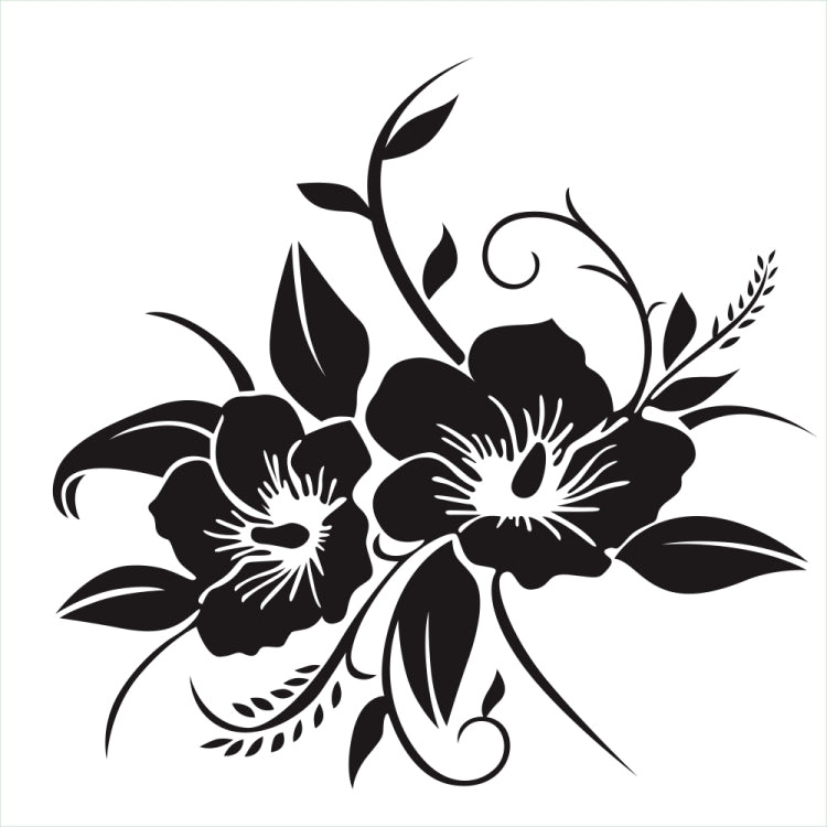 D-798 Flowers Bloom Pattern Car Modified Decorative Sticker(Black) - In Car by buy2fix | Online Shopping UK | buy2fix
