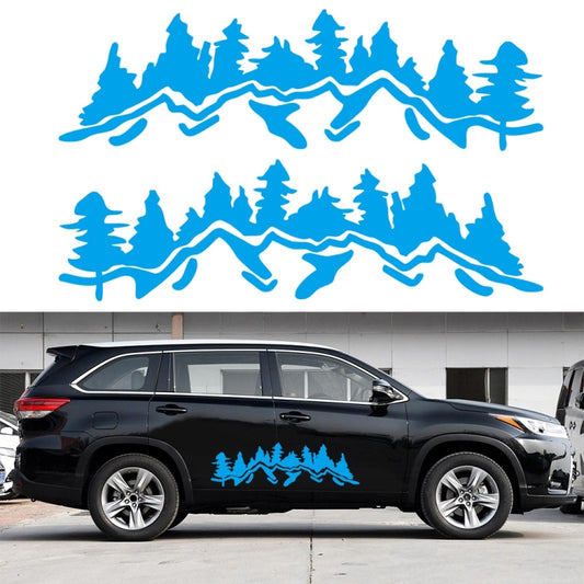 2 PCS/Set D-924 Mountain Woods Pattern Car Modified Decorative Sticker(Blue) - In Car by buy2fix | Online Shopping UK | buy2fix