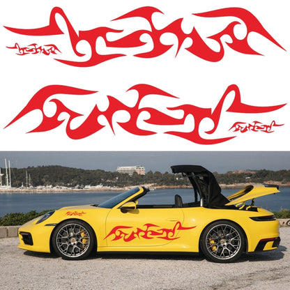 2 PCS/Set D-925 Flame Pattern Car Modified Decorative Sticker(Red) - In Car by buy2fix | Online Shopping UK | buy2fix