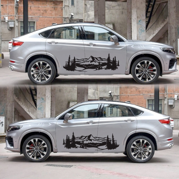 2 PCS/Set D-957 Mountains Pattern Car Modified Decorative Sticker(Black) - In Car by buy2fix | Online Shopping UK | buy2fix