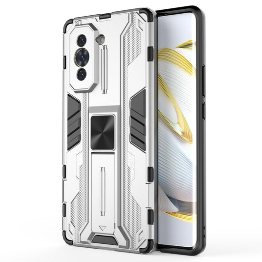 For Huawei Nova 10 4G Supersonic PC + TPU Shock-proof Protective Phone Case with Holder(Silver) - Huawei Cases by buy2fix | Online Shopping UK | buy2fix
