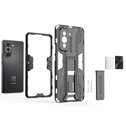 For Huawei Nova 10 Pro 4G Supersonic PC + TPU Shock-proof Protective Phone Case with Holder(Black) - Mobile Accessories by buy2fix | Online Shopping UK | buy2fix