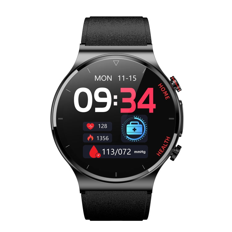 E300 1.32 Inch Screen TPU Watch Strap Smart Health Watch Supports Body Temperature Monitoring, ECG monitoring blood pressure(Black) - Smart Wear by buy2fix | Online Shopping UK | buy2fix