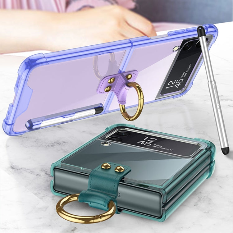 For Samsung Galaxy Z Flip4 GKK Airbag Protective Phone Case with Ring & Pen(Purple) - Galaxy Z Flip4 5G Cases by GKK | Online Shopping UK | buy2fix