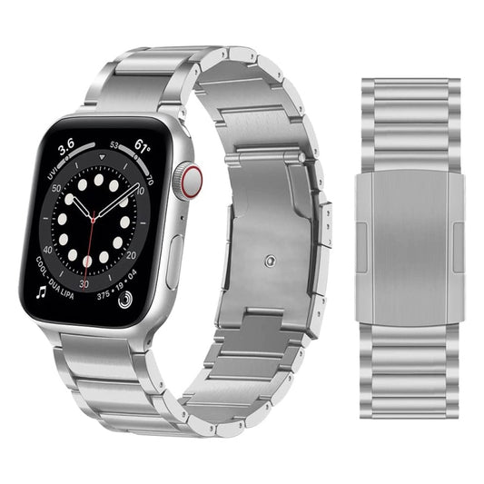 Titanium Alloy Watch Band For Apple Watch Ultra 49mm&Watch Ultra 2 49mm / Series 9&8&7 45mm / SE 3&SE 2&6&SE&5&4 44mm / 3&2&1 42mm(Silver) - Watch Bands by buy2fix | Online Shopping UK | buy2fix