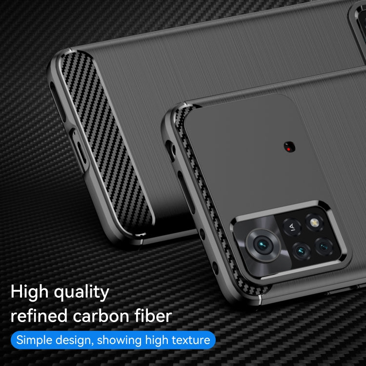 For Xiaomi Poco X4 Pro 5G Brushed Texture Carbon Fiber TPU Phone Case(Black) - Poco X4 Pro 5G Cases by buy2fix | Online Shopping UK | buy2fix