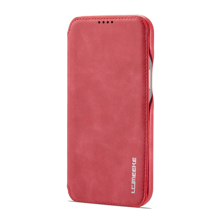 For iPhone 14 LC.IMEEKE Hon Ancient Series Flip Leather Phone Case (Red) - iPhone 14 Cases by LC.IMEEKE | Online Shopping UK | buy2fix