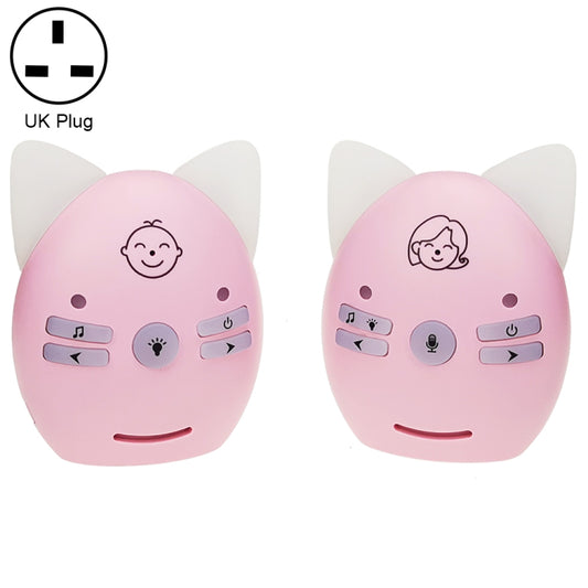 V30 Wireless Audio Baby Monitor Support Voice Monitoring + Intercom + Night Light without Battery, Plug Type:UK Plug(Pink) - Security by buy2fix | Online Shopping UK | buy2fix
