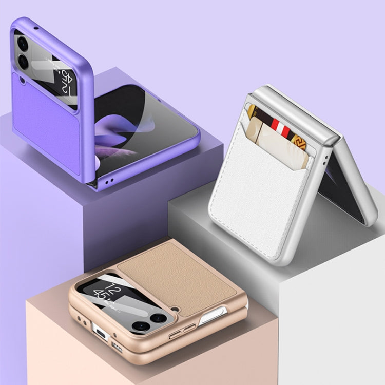 For Samsung Galaxy Z Flip4 GKK Ultra-thin Leather Phone Case with Card Slots(Purple) - Galaxy Z Flip4 5G Cases by GKK | Online Shopping UK | buy2fix