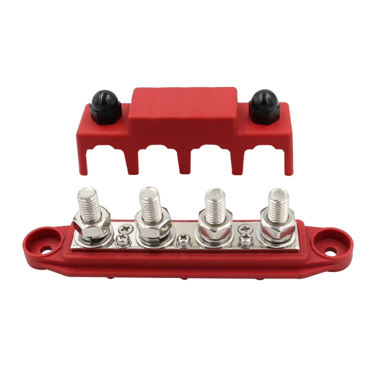 Red M10 Stud RV Ship High Current Power Distribution Terminal Block with Cover - In Car by buy2fix | Online Shopping UK | buy2fix