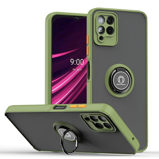 For T-Mobile REVVL 6 Pro 5G Q Shadow 1 Series TPU + PC Phone Case with Ring(Green) - More Brand by buy2fix | Online Shopping UK | buy2fix