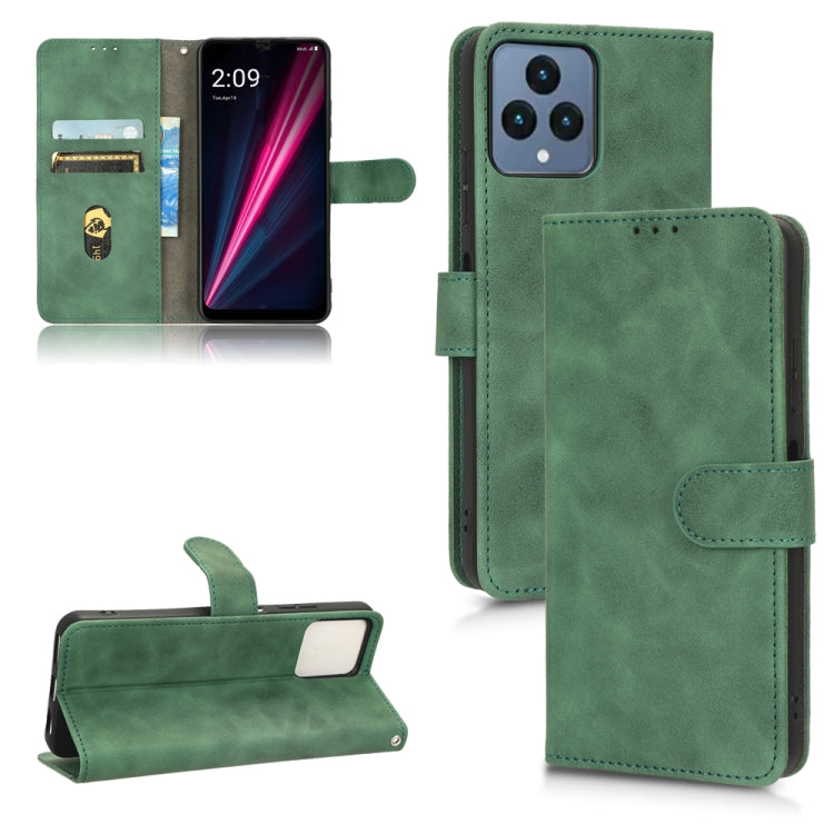 For T-Mobile Revvl 6 5G Skin Feel Magnetic Flip Leather Phone Case(Green) - More Brand by buy2fix | Online Shopping UK | buy2fix