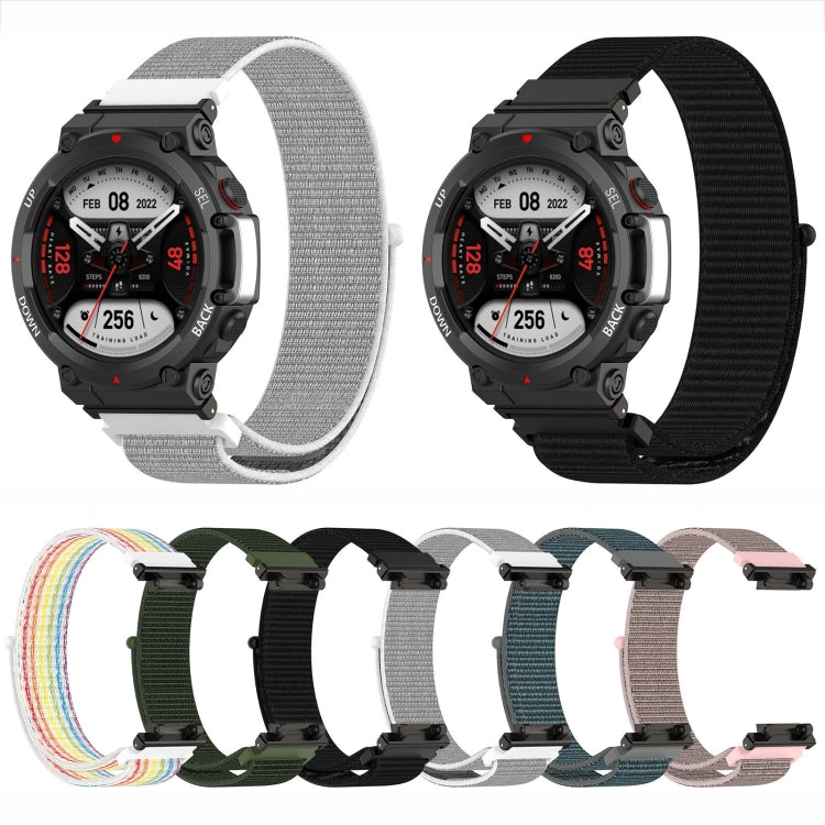 For Amazfit T-Rex2 Nylon Loop Buckle Watch Band(Black) - Watch Bands by buy2fix | Online Shopping UK | buy2fix