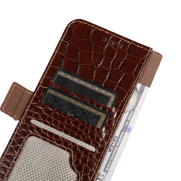 For Honor 70 Crocodile Top Layer Cowhide Leather Phone Case(Brown) - Honor Cases by buy2fix | Online Shopping UK | buy2fix