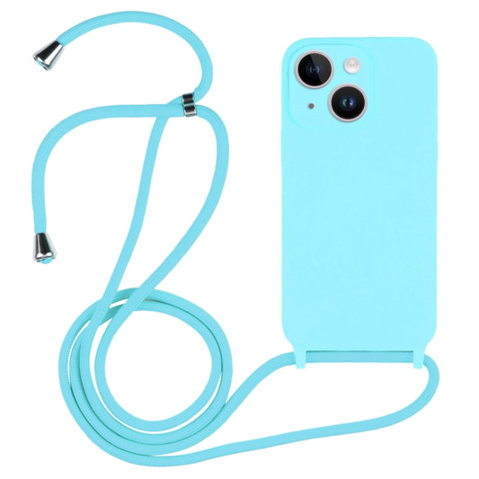 For iPhone 14 Crossbody Lanyard Liquid Silicone Case(Ice Blue) - iPhone 14 Cases by buy2fix | Online Shopping UK | buy2fix