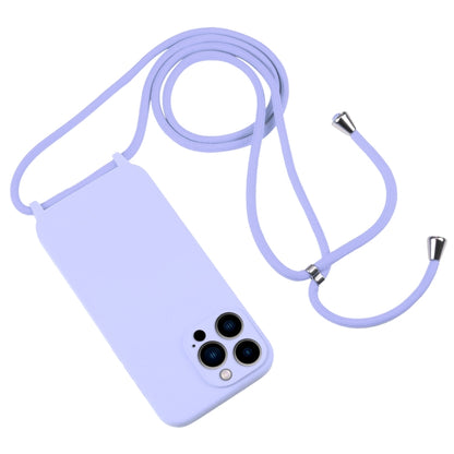 For iPhone 13 Pro Max Crossbody Lanyard Liquid Silicone Case(Light Purple) - iPhone 13 Pro Max Cases by buy2fix | Online Shopping UK | buy2fix