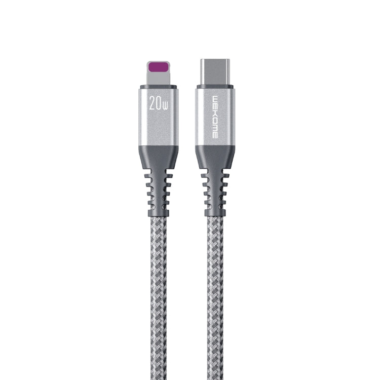 WEKOME WDC-171 Raython Series PD 20W Type-C to 8 Pin Fast Charge Data Cable Length: 1m(Silver) - 2 in 1 Cable by WK | Online Shopping UK | buy2fix