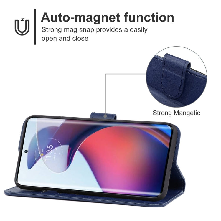 For Motorola Moto G72 Leather Phone Case(Blue) - Motorola Cases by buy2fix | Online Shopping UK | buy2fix