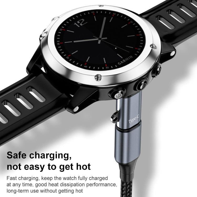 For Garmin Watch Charging Adapter, Interface:Type-C Straight - Smart Wear by buy2fix | Online Shopping UK | buy2fix