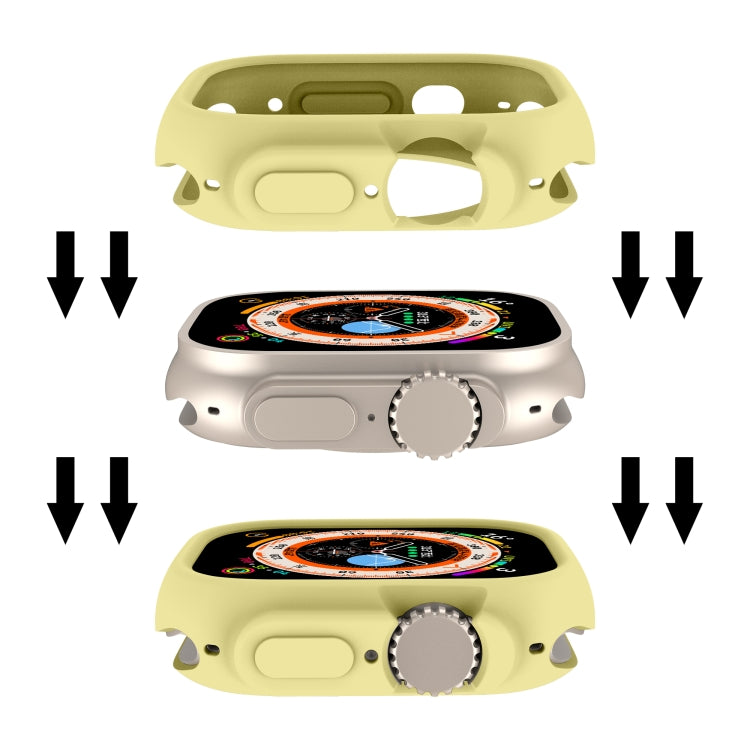 For Apple Watch Ultra 49mm Candy TPU Protective Case(Yellow) - Watch Cases by buy2fix | Online Shopping UK | buy2fix