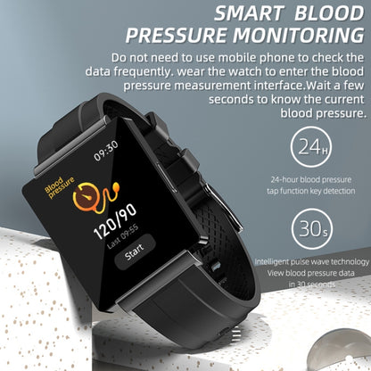 KS01 1.85 Inch Smart Watch Supports Blood Glucose Detection, Blood Pressure Detection, Blood Oxygen Detection(Black) - Smart Watches by buy2fix | Online Shopping UK | buy2fix