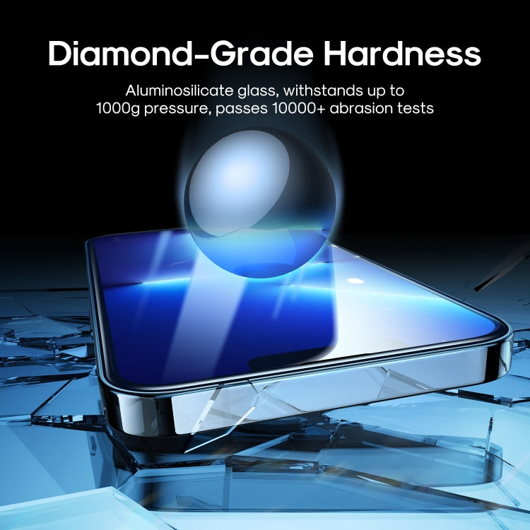 For iPhone 14 JOYROOM JR-H01 2.5D Screen Printing Full Screen Black Edge Tempered Glass Film - iPhone 14 Tempered Glass by JOYROOM | Online Shopping UK | buy2fix