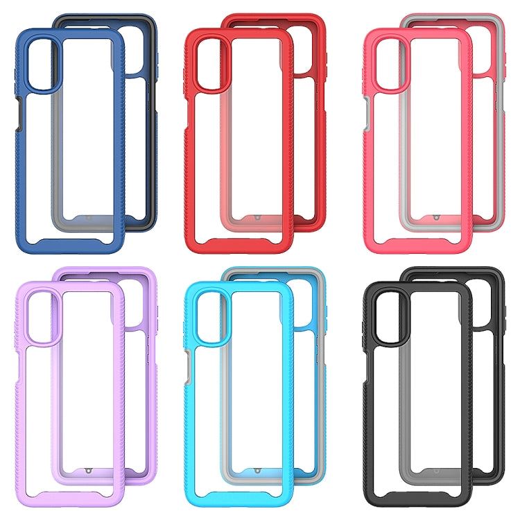 For Motorola Moto G22 / E32 Starry Sky Solid Color TPU Clear PC Phone Case(Sky Blue) - Motorola Cases by buy2fix | Online Shopping UK | buy2fix