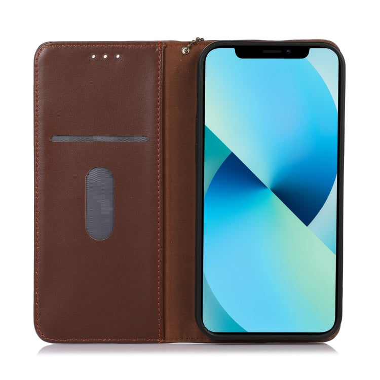 For Samsung Galaxy S23+ 5G KHAZNEH Nappa Top Layer Cowhide Leather Phone Case(Brown) - Galaxy S23+ 5G Cases by buy2fix | Online Shopping UK | buy2fix