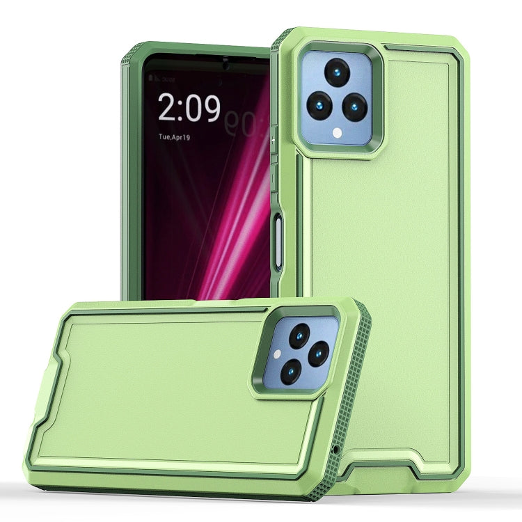 For T-Mobile Revvl 6 5G Armour Two-color TPU + PC Phone Case(Green+Grey) - More Brand by buy2fix | Online Shopping UK | buy2fix