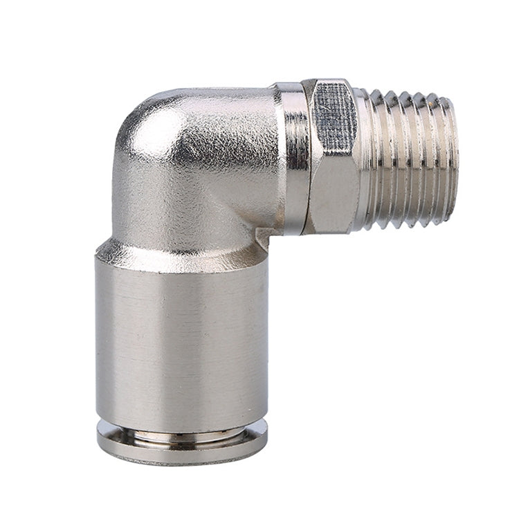 PL8-02 LAIZE Nickel Plated Copper Elbow Male Thread Pneumatic Quick Fitting Connector -  by LAIZE | Online Shopping UK | buy2fix