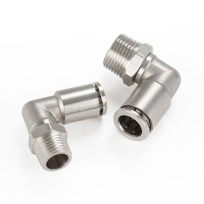 PL14-04 LAIZE Nickel Plated Copper Elbow Male Thread Pneumatic Quick Fitting Connector -  by LAIZE | Online Shopping UK | buy2fix