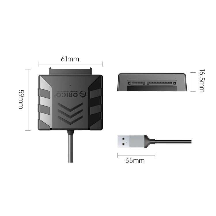 ORICO UTS1 USB 3.0 2.5-inch SATA HDD Adapter with 12V 2A Power Adapter, Cable Length:0.5m(US Plug) - USB to IDE / SATA by ORICO | Online Shopping UK | buy2fix