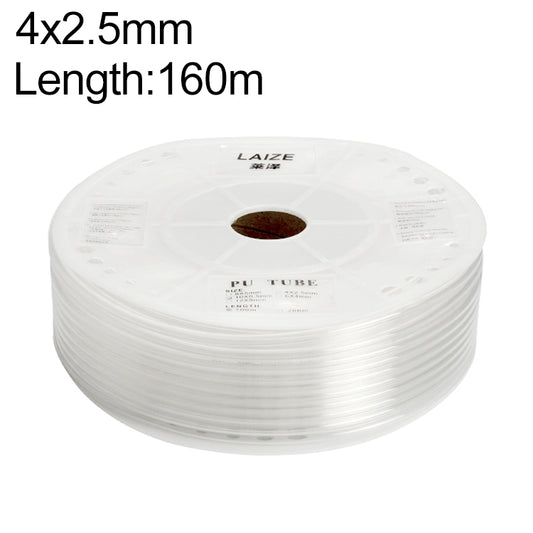 LAIZE Pneumatic Compressor Air Flexible PU Tube, Specification:4x2.5mm, 160m(Transparent) - PU Air Pipe by LAIZE | Online Shopping UK | buy2fix